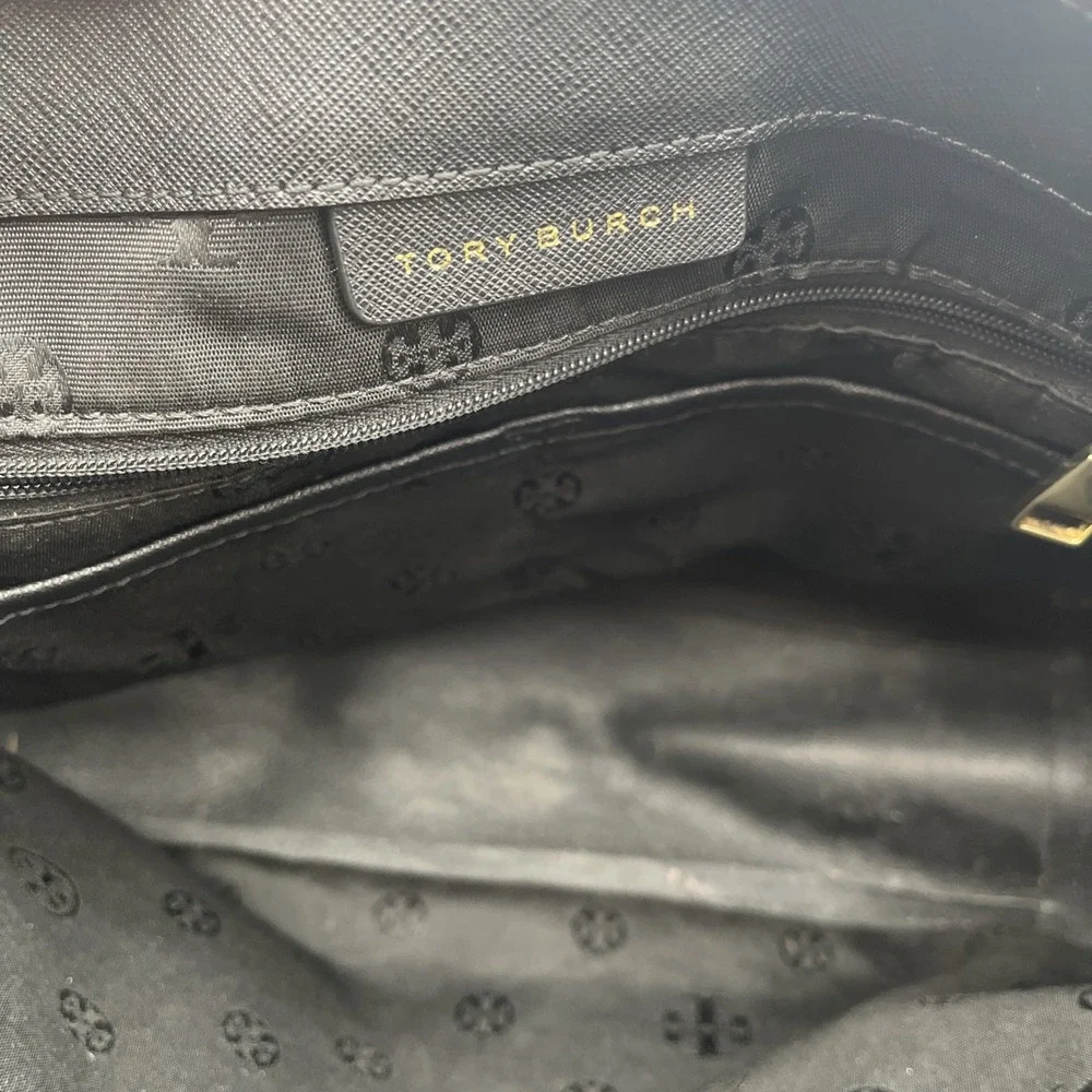 Tory Burch Saffiano Pebble Leather Black Large Tote‎ Bag